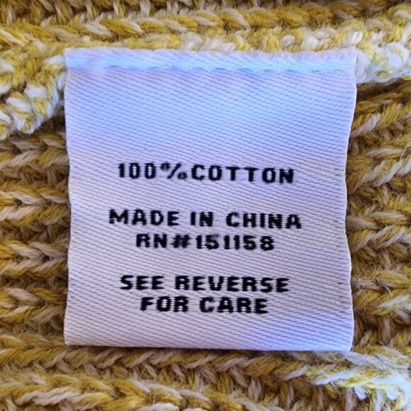 525 America Womens XS Top Sweater Knit Sleeveless Yellow White Fitted Tank - Picture 7 of 9